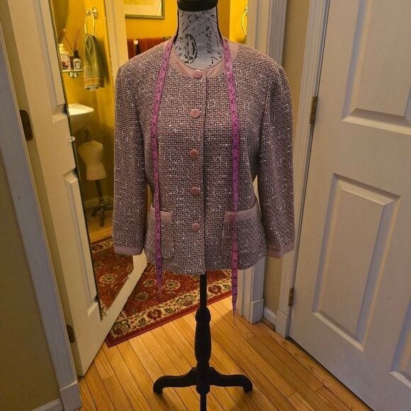 NINE WEST PINK/GRAY TWEED JACKET - Picture 5 of 10